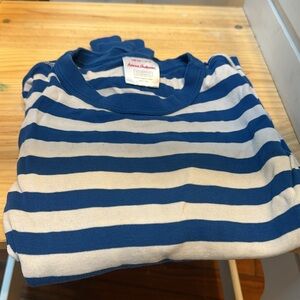 Hanna Andersson striped organic cotton top long sleeve blue white